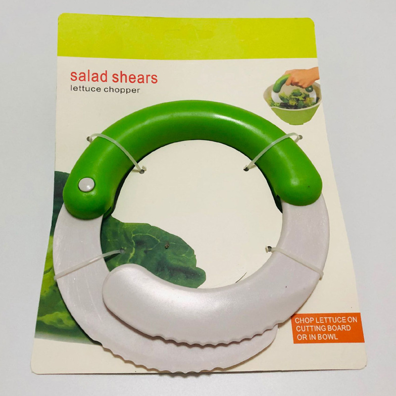 Multifunction kitchen Tool Round Manual  Cissor-Like Design Wavy Crinkle Serrator Salad Vegetable Lettuce Chopper