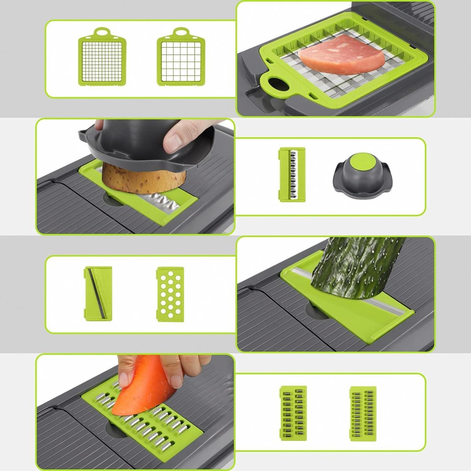 Vegetable Chopper Mandoline Slicer Cutter  and Grater 15  in 1 Vegetable Slicer Potato Onion Chopper Veggie  Dicer