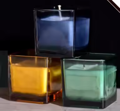 DIY Handmade Soy Wax Square Cup Aromatherapy Candle Creative Smokeless Plant Essential Oil Fragrance Candle