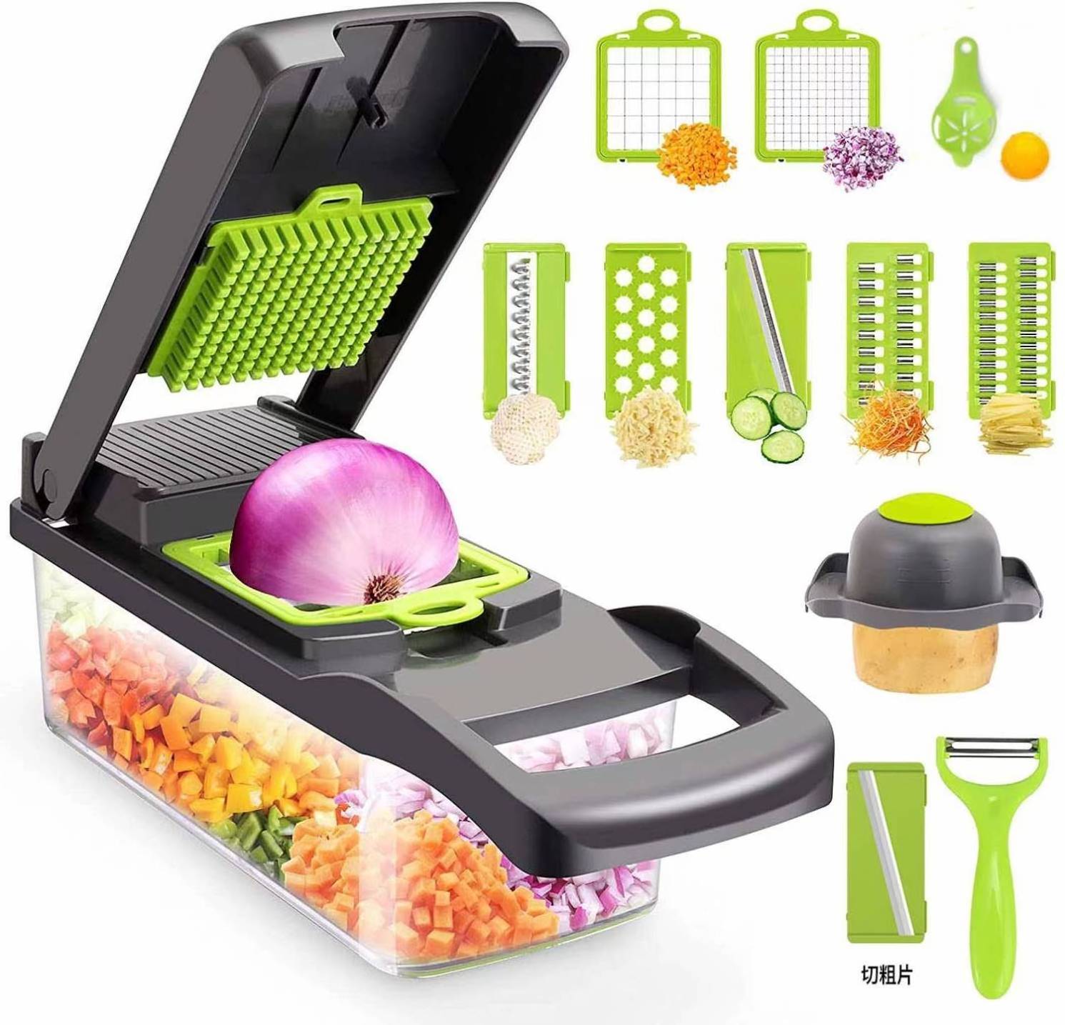 Pro Onion Chopper 14 in 1 Multifunctional Food Vegetable Chopper Kitchen Vegetable Slicer Dicer Cutter Veggie Chopper