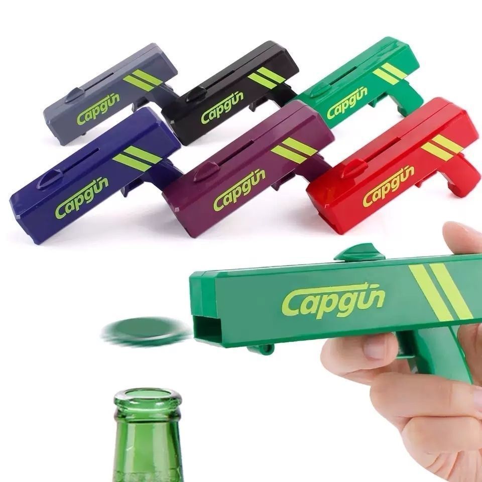 Portable Gun Creative Flying Launcher Bar Tool Drink Opening Gun Shaped Bottle Lids Shooter Bottle Beer Opener