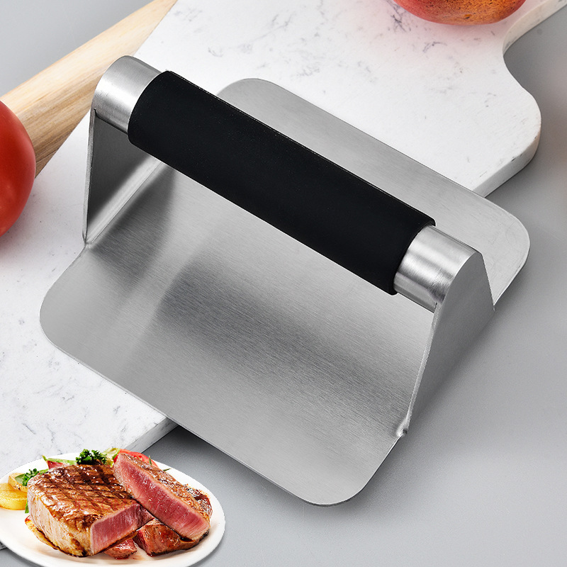 2024 High Quality Anti Scald Handle Square Manual Meat Patty Press Steak Press Burger Smasher