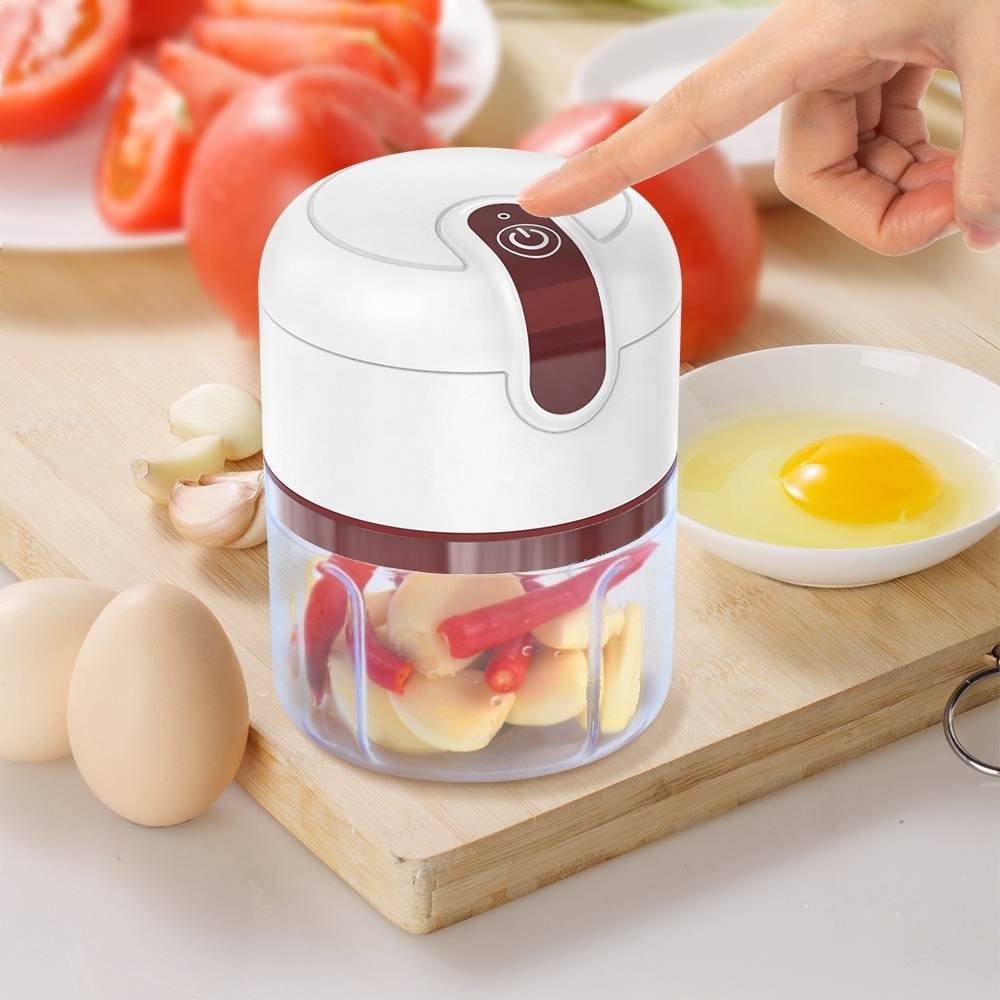 Kitchen Mini Electric Food Chopper Processor Garlic Onion Mincer Meat Grinder Cordless USB Charging Wireless Multifunctional