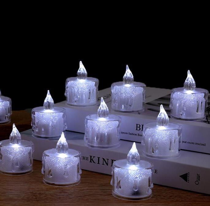 Mini electronic small candle Smokeless tears transparent small tea wax led candle light party decoration romantic atmosphere