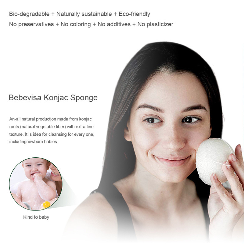 Bebevisa 100%nature Eco Friendly Oganic Charcoal Konjac Sponge For Adult And Baby 100 natural fibre for baby