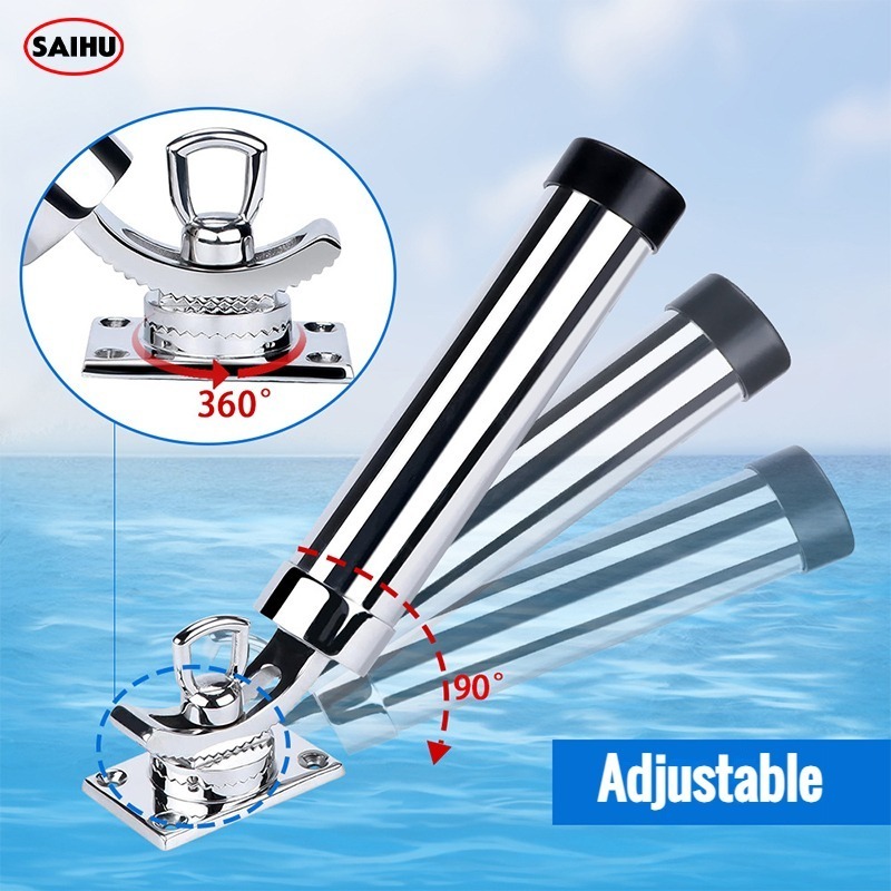 Factory wholesale price Stainless steel rod holders Fishing rod holders 360 degrees swivel Adjustable angle Boat accessories