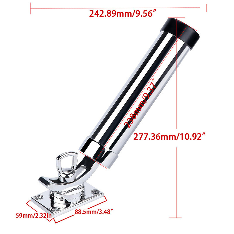 Factory wholesale price Stainless steel rod holders Fishing rod holders 360 degrees swivel Adjustable angle Boat accessories