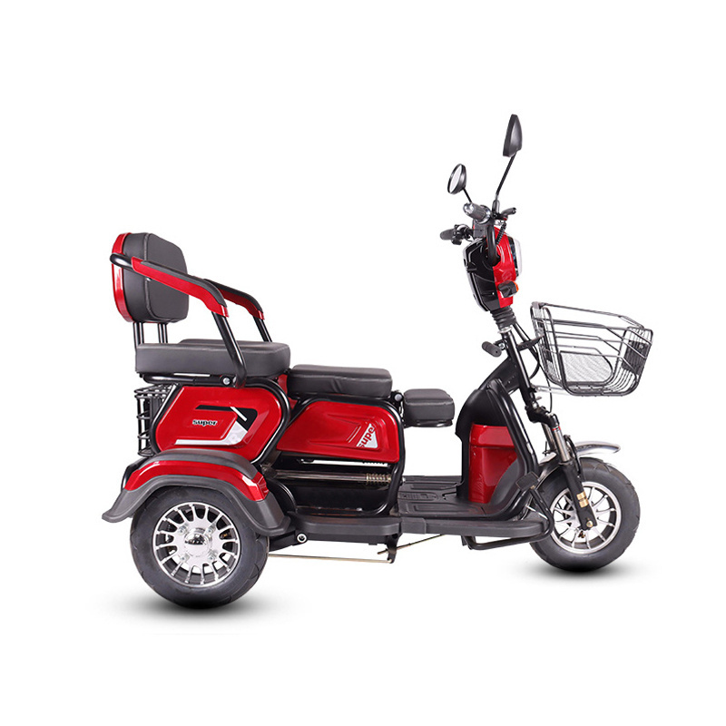 Hot Selling 350W 49cc 80c Gas cargo foldable red passenger small electric scooter 3 wheel tricycle