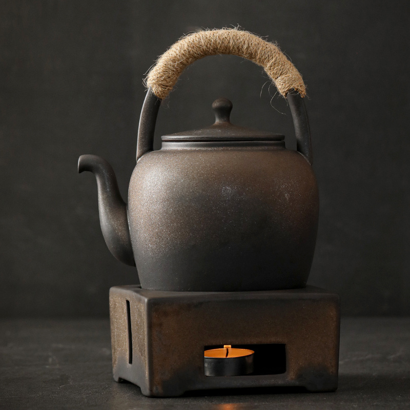 Pottery Tea Stove Japanese Style Handmade Vintage Clay Tea Pot with Warmer Ceramic Kung Fu Tea Pots & Kettles