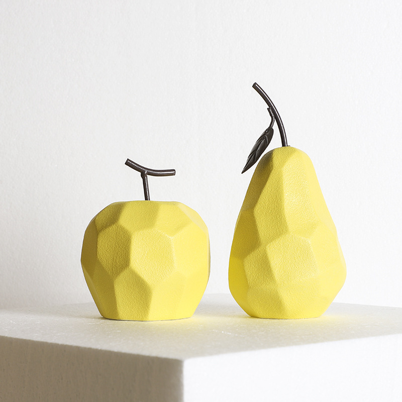 Decorative Ceramic Fruit Apples and Pears Figurines for Home Office Desktop Decoration Ornaments Decor Accessories