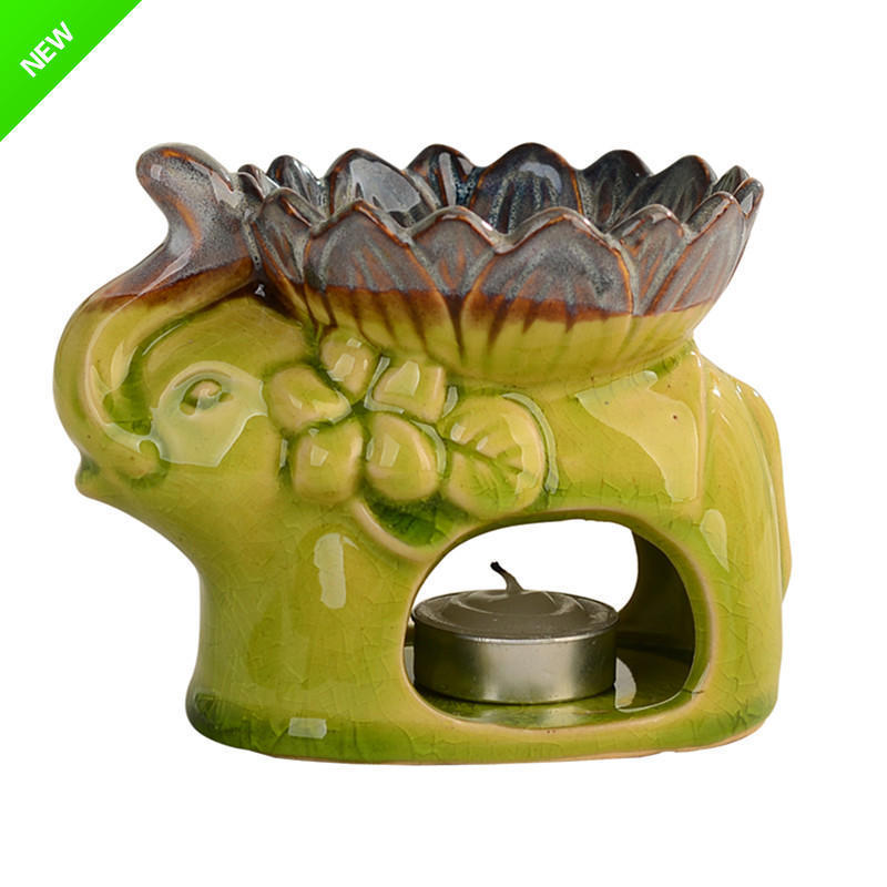 Thailand Style Ceramic Aromatherapy Essential Oil Burner Elephant Shape Tea Light Candle Holder Ceramic Wax Melt Warmer