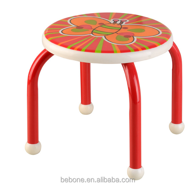 High quality printing kids plastic stool wholesale/camping kids metal low chairs stainless steel stool