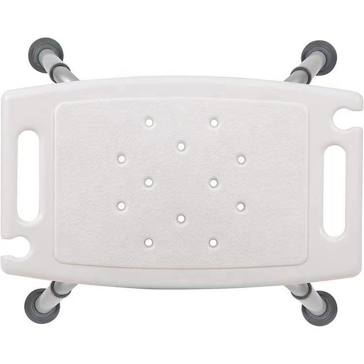 Lightweight Compact and Small Adjustable Aluminum Shower Chair Bath Bench Without Back with Non-Slip Seat