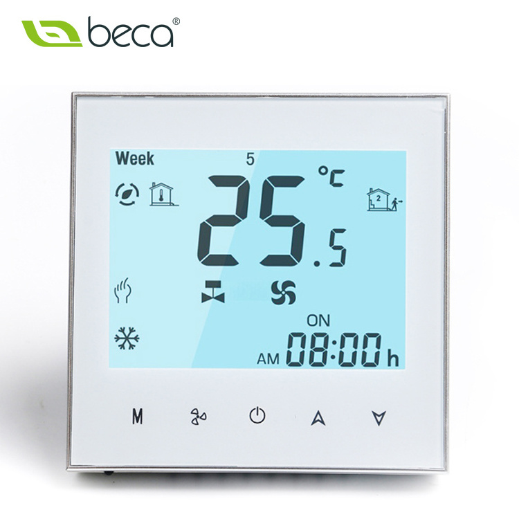 Beca BAC-1000 24v 220v Smart Rs485 Hvac 4 Pipe Modbus Fcu Thermostat Digital Room Thermostat