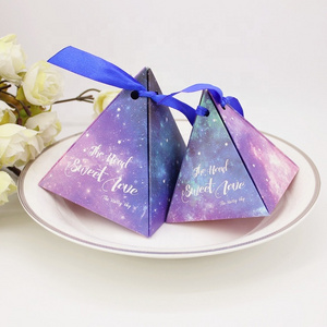 Factory Direct Sales Starry Sky Pyramid Wedding Gift Box Triangle Candy Packaging