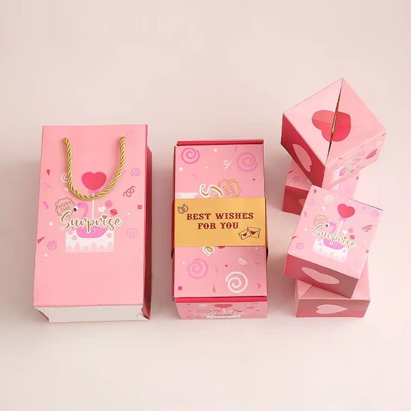 Surprise Gift Box Creative Festivals Birthday Gift Box For Children Friend  DIY Folding Paper Bounce Box