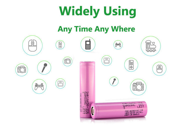 wholesale Original samsung 35e 18650 3500mah 35e 18650 akku 3500mah 10A Discharge High Drain Flashlight Battery For Samsung