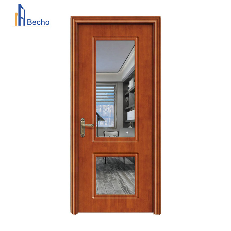 Top Manufacturer Custom Wooden Louver Glass Door Teak Wood Bathroom Door For Sale