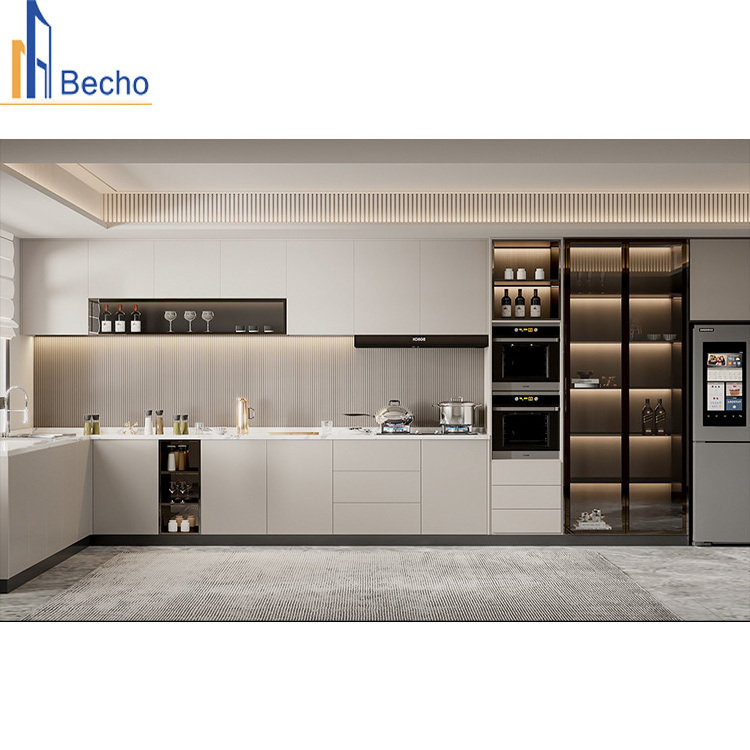 Apartment Popularity Design U Shaped Kitchen Cabinet With Kitchen Appliance