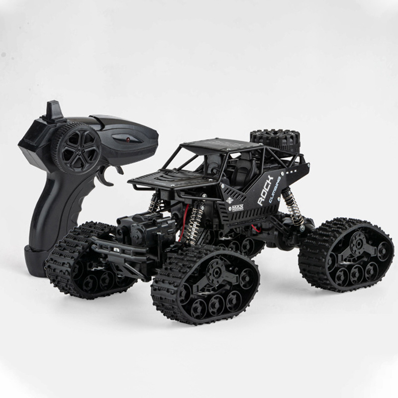 Hot selling 2in1 children's powerful high speed off-road car four-wheel tracked rc climbing vehicle tank wheel changeable toy