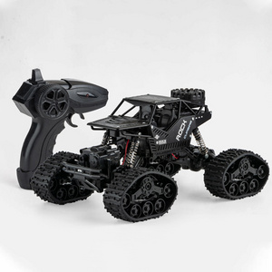 Hot selling 2in1 children's powerful high speed off-road car four-wheel tracked rc climbing vehicle tank wheel changeable toy