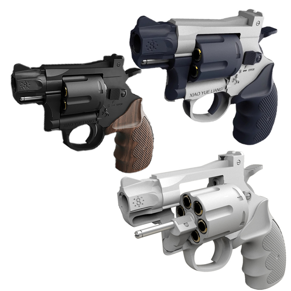 Hot selling products2023 amazon Soft Bullet Pistol Shell Ejection Pistol realistic revolver metal nylon toy gun armas de juguete