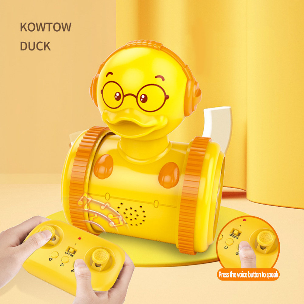 2024 hot selling product kowtow duck recordtalking rolling remote control stunt car robot Cartoon Doll Tumbler toys Juguetes