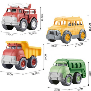 sells plastic toy car boy Fighting  Engine Fire Truck Toy for Kids school bus carry truck Sanitation Truck Learning Game