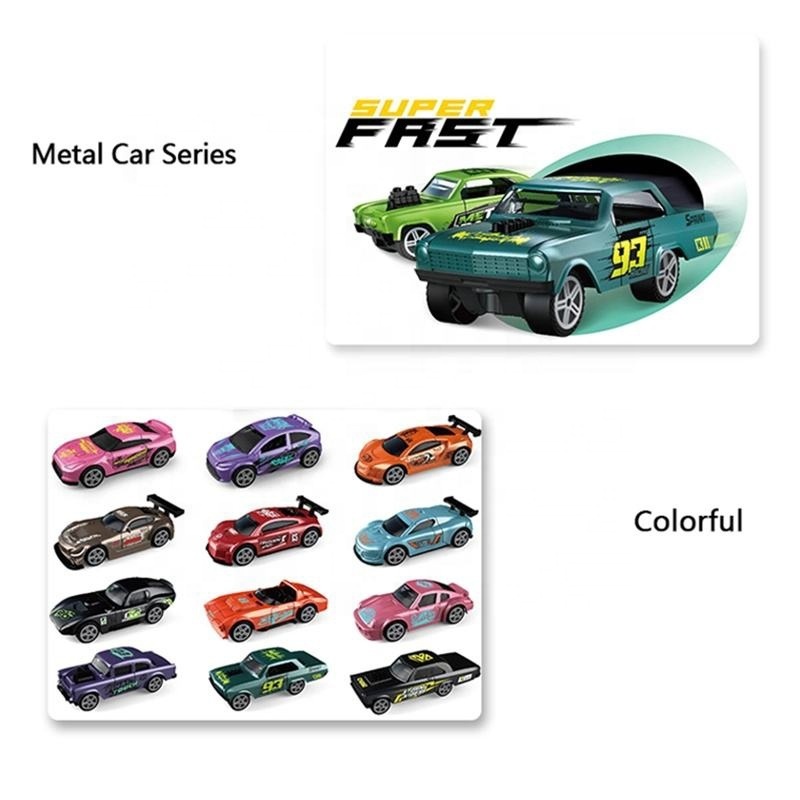 Hot Sale Vintage Racing Car Set Multi Style Free Wheel Alloy Simulation Metal Car Mini Die Cast Toys Vehicle For Kids