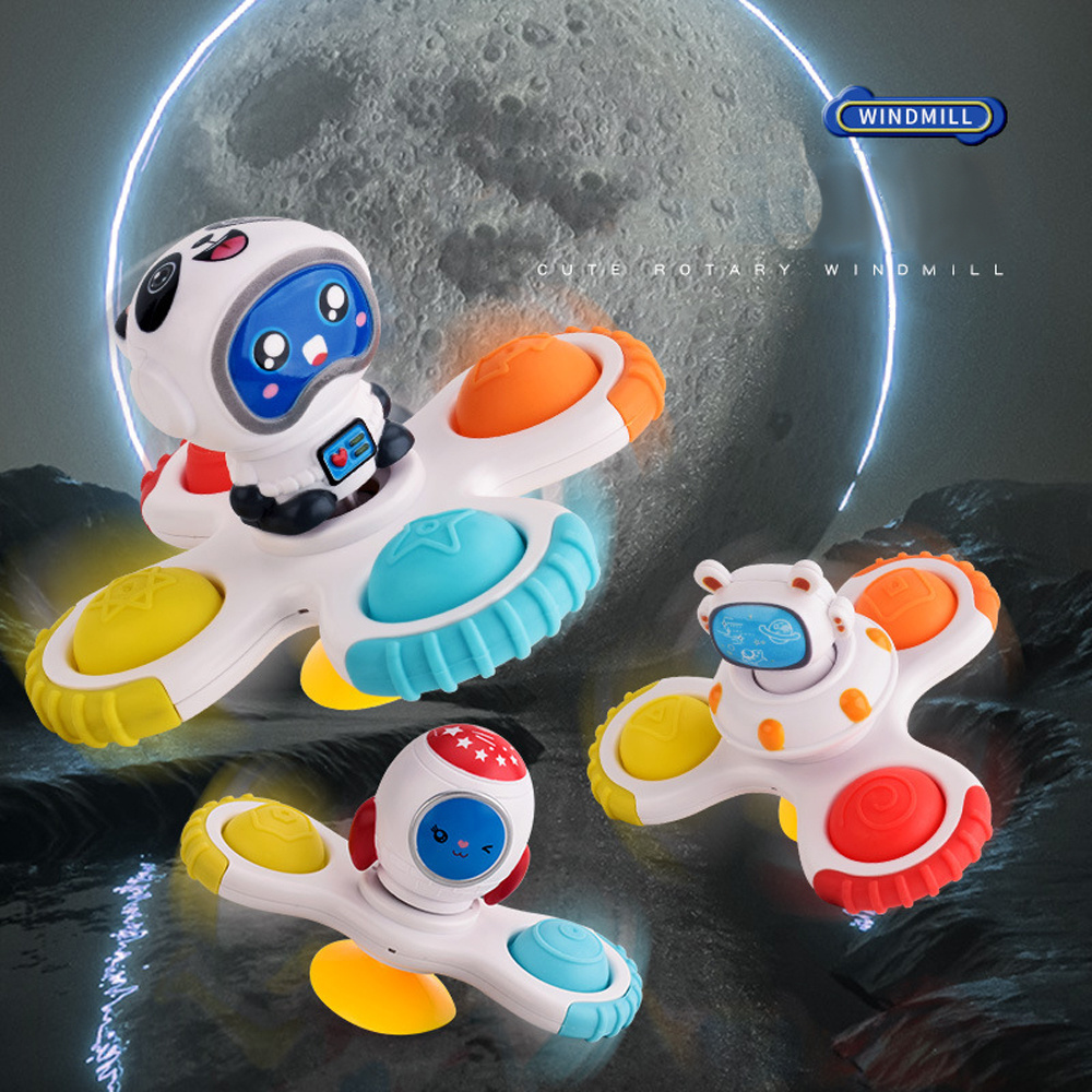 Hot selling products children's 3D suction cup rotating cartoon Spinner Toys anxiety stress relief fidget spinning sensory Toy