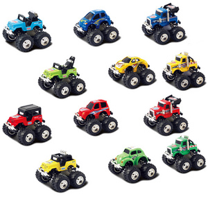 2024 Hot selling Children's product Diecast Toy Simulation Mini Model Sliding Alloy Large tire  Cars Set juguetes para los ninos