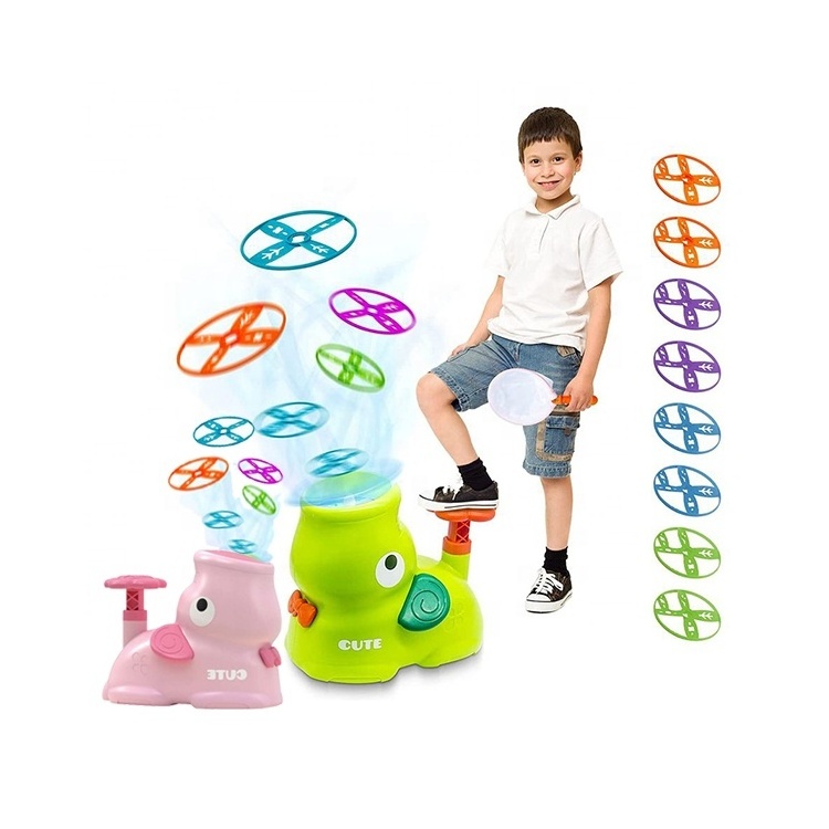 New Puppy Outdoor Pop up Machine Flying Discs Launcher Toy with 8 Flying Discs 2 Catch Nets