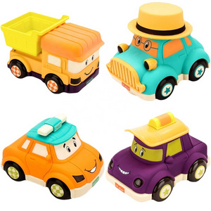 Eco Friendly Lovely Electric Mini School Bus Classic Engineering Truck Taxi With Light and Music Vehicle Car Toys For Children