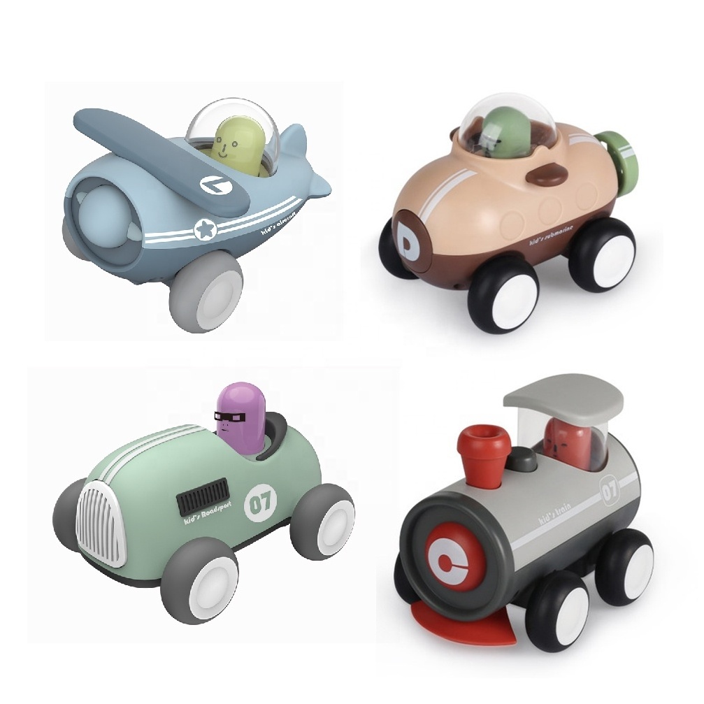 New Arrival Plastic Mini Cartoon Friction Pull Back Car Toy Vehicles For Kids Play