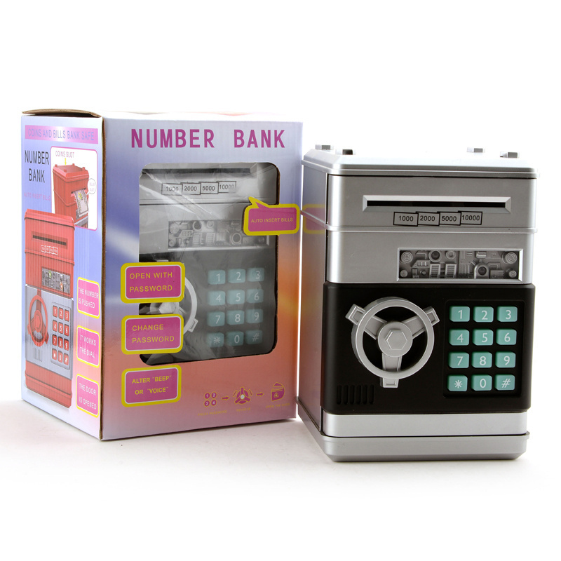 Great Gift Toy for Kids Code Electronic Piggy Banks Mini ATM Electronic Coin Bank Box for Children Password Lock Case