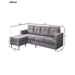 European import furniture u shape 5 seater home sofa set