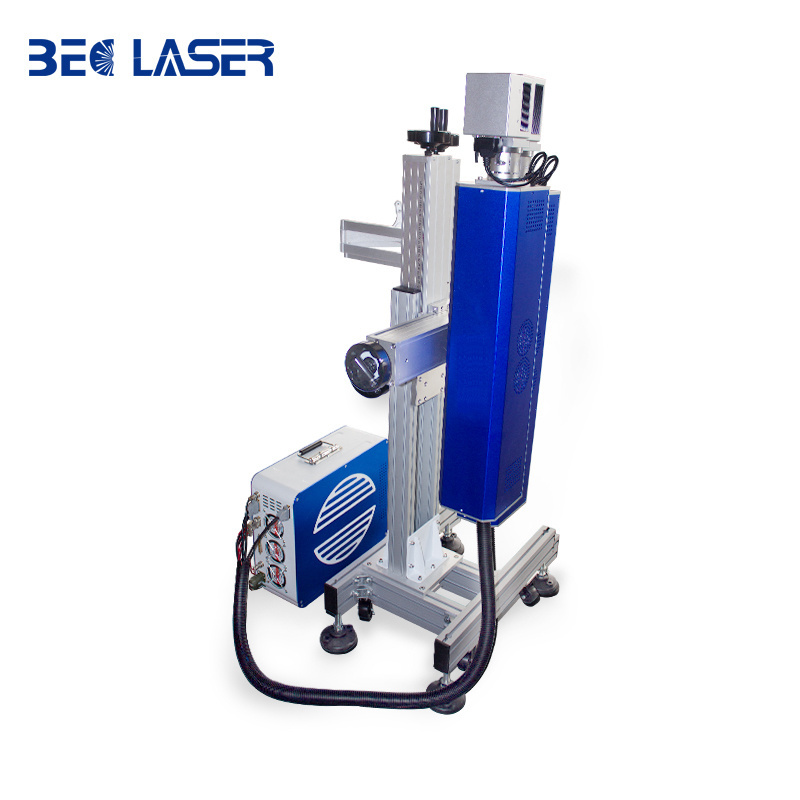 wholesale 60w 30w product line flying CO2 fiber laser marking and engraving machine for Product label printing