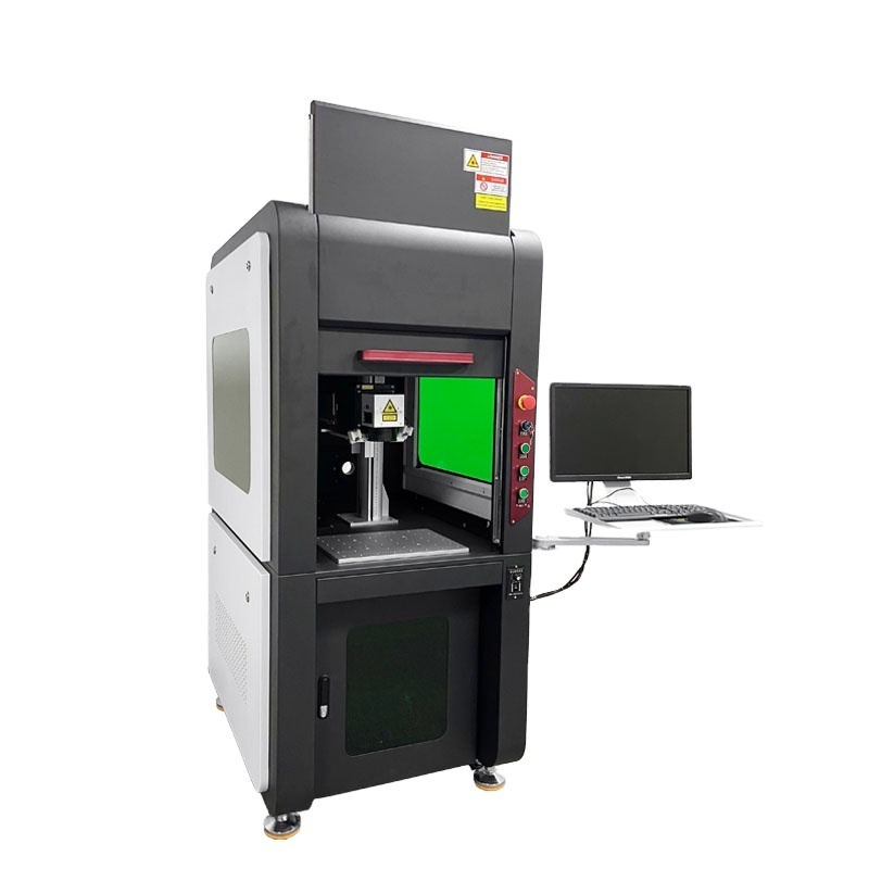 Enclosed Fiber Laser Engraving Machine 20w 30w 50w Fiber Laser Marking Machine For Metal wood  gold silver jewelry  2.5D 3D