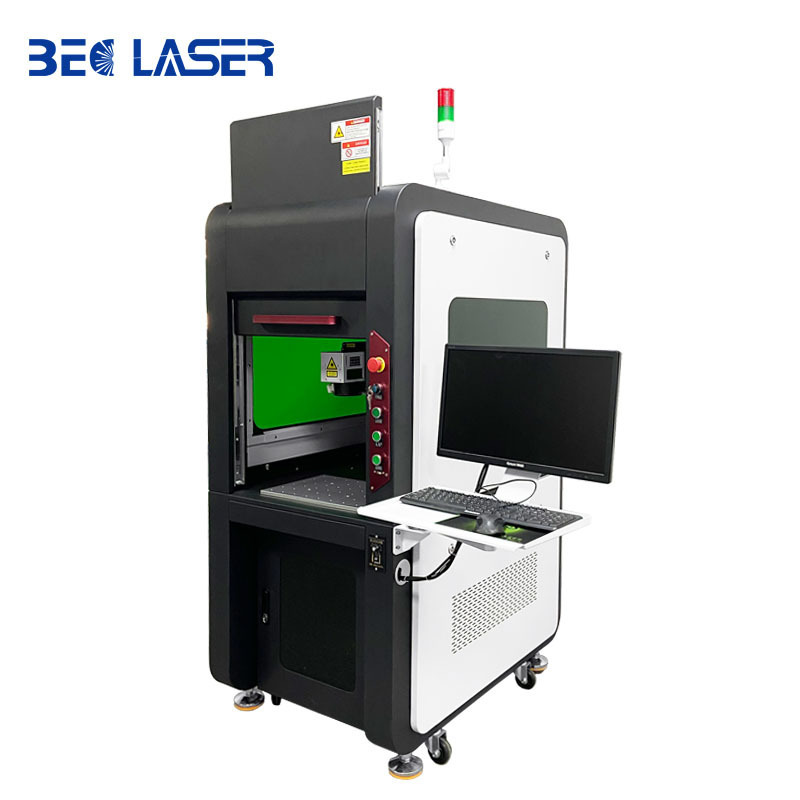 Enclosed Fiber Laser Engraving Machine 20w 30w 50w Fiber Laser Marking Machine For Metal wood  gold silver jewelry  2.5D 3D