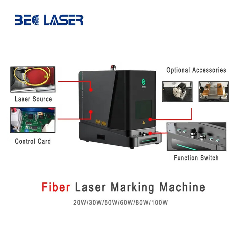 New 20W 30W 50W 60W 100W Fiber Laser Marking Machines Gold Silver Jewellery Lazer Engraving Machines