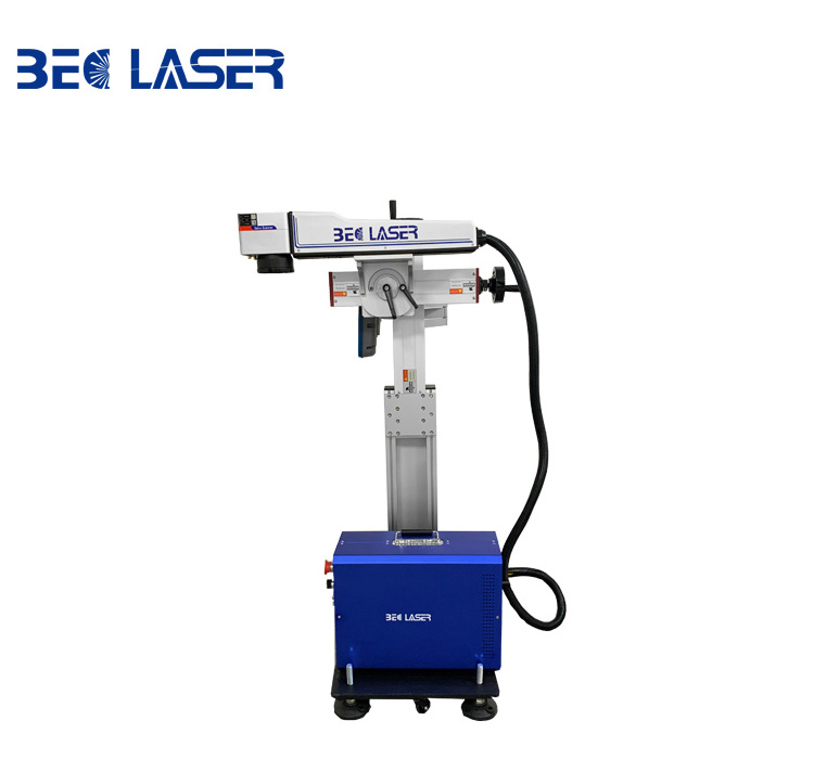 PVC Pipe Production Line Fiber Id Card Serial Number Laser Printer Marking Machine Online Flying Laser Marking Machine 30w