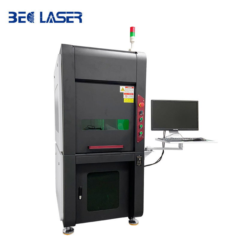 Enclosed Fiber Laser Engraving Machine 20w 30w 50w Fiber Laser Marking Machine For Metal wood  gold silver jewelry  2.5D 3D