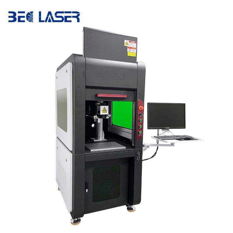 Enclosed Fiber Laser Engraving Machine 20w 30w 50w Fiber Laser Marking Machine For Metal wood  gold silver jewelry  2.5D 3D