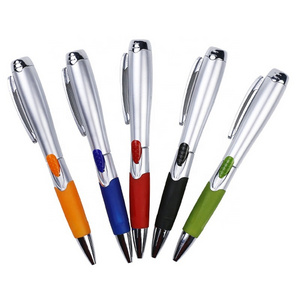 BECOL Promotional Multifunction Advertising Ballpoint Pen Customized Plastic Flashlight Ball Pen with Led Light for Study