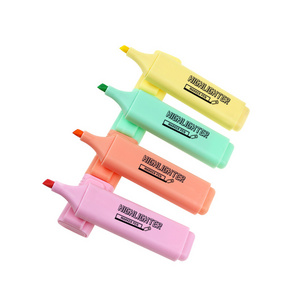 BECOL New Design Macaroon Color Highlighter Markers Cute Highlighter Pens Pastel Highlighter Pen Set for School