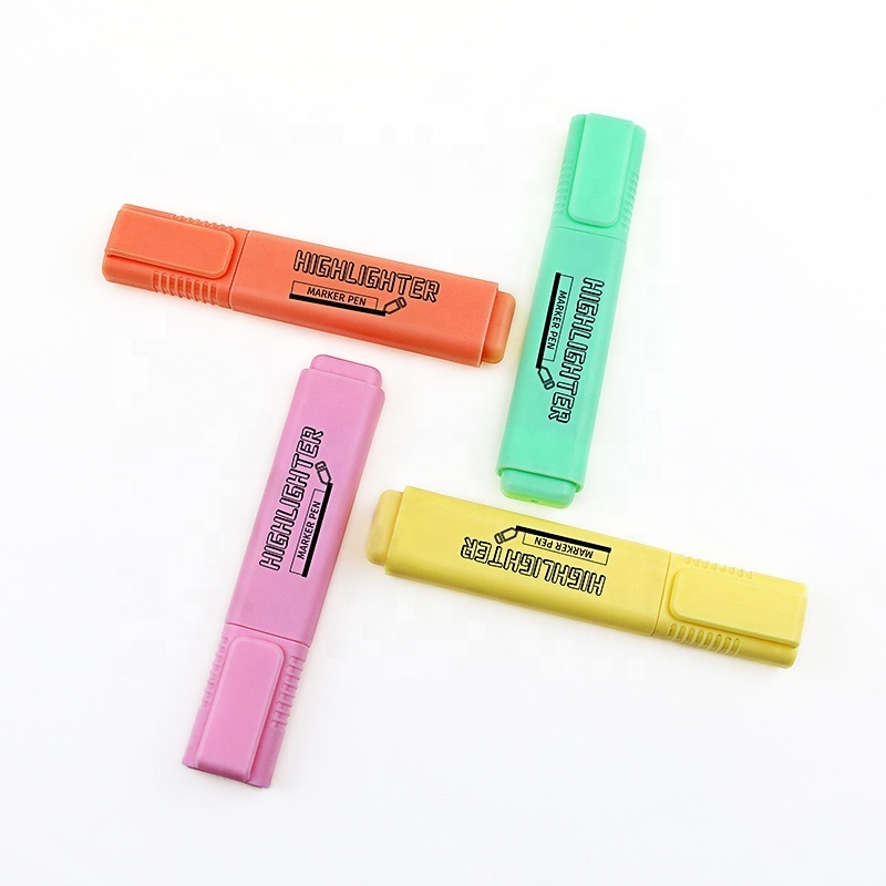 BECOL New Design Macaroon Color Highlighter Markers Cute Highlighter Pens Pastel Highlighter Pen Set for School