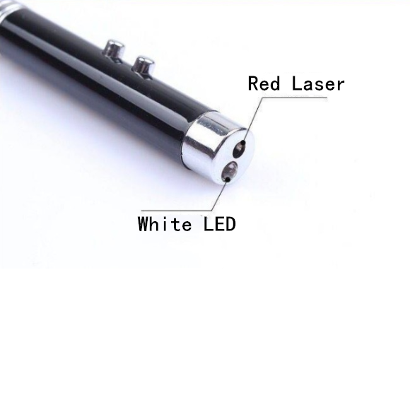 New style Multifunctional Laser Pointer Pen  LED Light Pen 5 in 1 Metal ballpoint pen Custom Logo