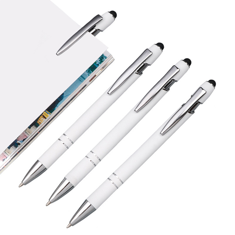 BECOL Promotional High End Signature Pen Customized Advertising Click Ballpoint Pen Luxury Metal Ball Pen with Stylus for Office