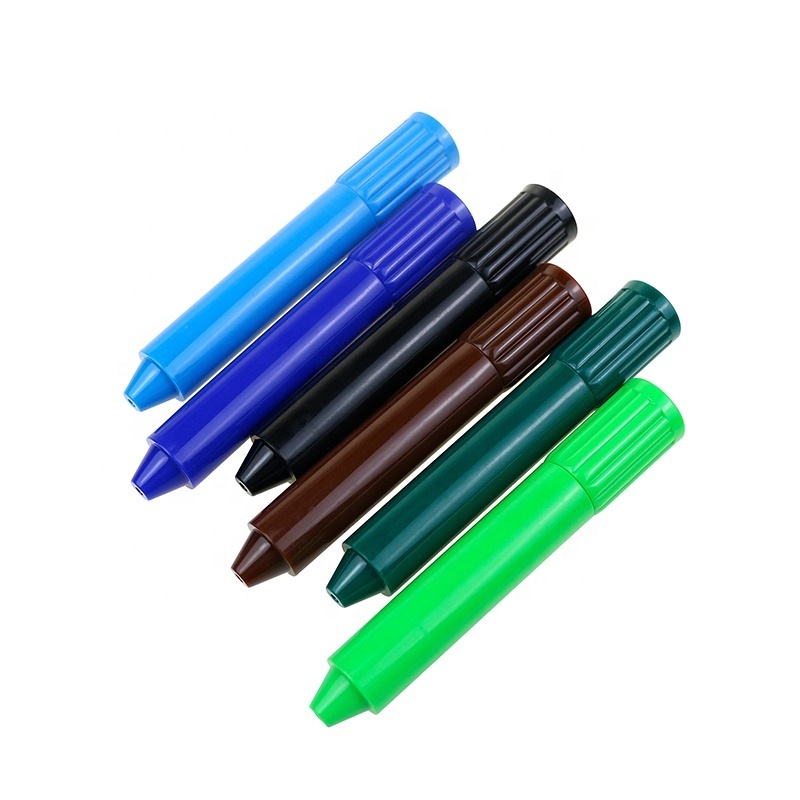 BECOL Promotional 6 Colors Solid Highlighter Pens Non Toxic Gel Highlihter Marker Pen Set with Custom Logo for Kids