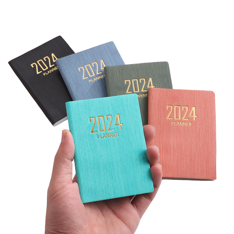 BECOL New Coming Mini Portable 2024 Calendar Daily Agenda Notepad A7 Journal Daily Planner Pocket Notebook for Students